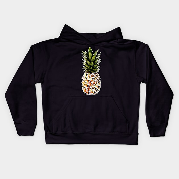 pineapple, fruit,skull, summer, tropical Kids Hoodie by Collagedream